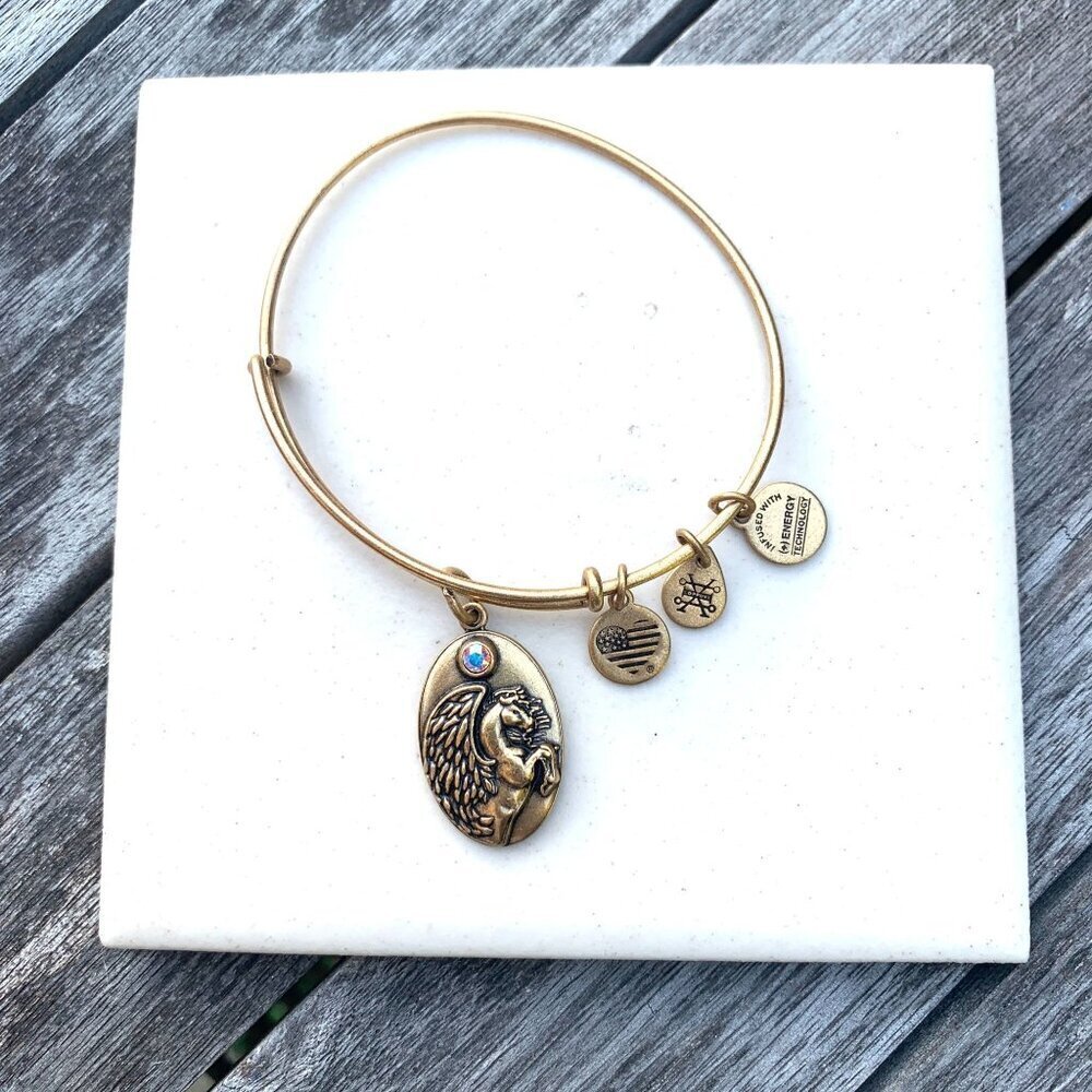 Alex and Ani – Griffin Charm Bangle – Russian Gold Finish - Expands 2"- 3.5"